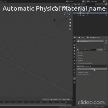 a computer screen with the words automatic physical material name at the top