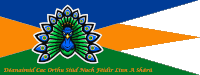 a peacock on a flag with the words deanaimid cac orthu suid nach feidir linn a sharu