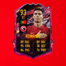 a soccer card with the name ronaldo on the front