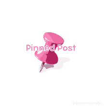 a pink pin with the words pinned post written on it