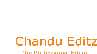 a logo for chandu editz the professional editor in orange