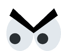 a pair of eyes with black circles on them and a black brow