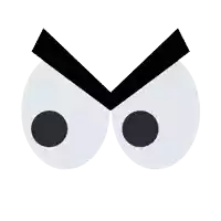 a pair of eyes with black circles on them and a black brow