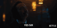 a man in a suit says yes sir in a netflix ad