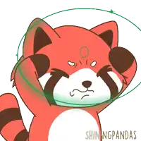 a drawing of a red panda with the words shiningpandas on the bottom right