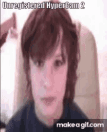 a young boy 's face is shown in an unregistered hypercam 2 video .