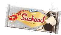 a bar of suchard oreo blanco chocolate sitting on a table