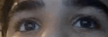 a close up of a person 's eyes looking at something .