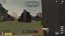 a screenshot of a video game with the words mid air visible