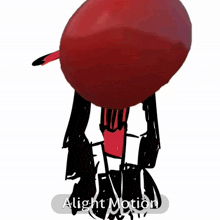 a red balloon with the words " alight motion " underneath it