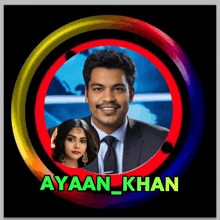 a picture of a man in a suit and tie with the name ayaan khan below him