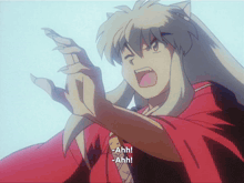 a cartoon character says -ahh -ahh -ahh -ahh