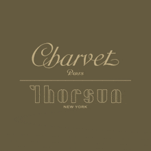 a logo for charvet paris shows a brown background