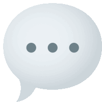 a speech bubble with three grey dots on it