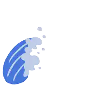 a drawing of a blue wave with a white background