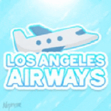 a logo for los angeles airways with a plane on it