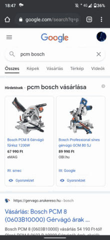 a screenshot of a google search page for pcm bosch