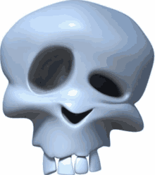 a cartoon skull with a smiling face and teeth