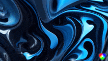 a computer generated image of a blue and black swirl pattern