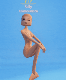 a 3d model of a naked girl with the name silly glamourista