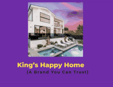 a picture of a house with the words king 's happy home below it