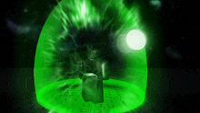 a video game character is surrounded by a green glowing sphere that says " pestilacious "