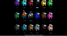 among us characters are shown in different colors including purple cyan red and black