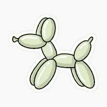 a green balloon dog with a white background