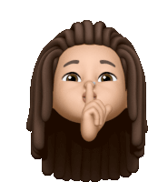 a cartoon character with dreadlocks is holding his finger to his lips