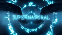 the word supernatural is surrounded by a circle of fire