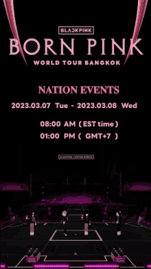 a poster for born pink world tour bangkok