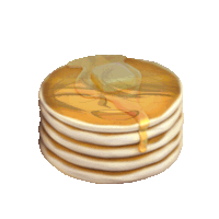 a stack of pancakes with syrup dripping off of them