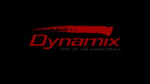 a black background with red text that says dynamix