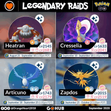 a poster for legendary raids in september 2020