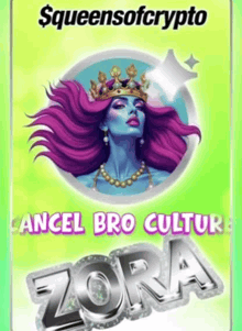 a picture of a woman with a crown on her head and the words " cancel bro culture zora "