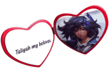 a red heart with a picture of a girl and the words taliyah my beloved