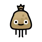 a cartoon illustration of a potato with a crown on its head .