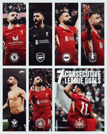 consecutive league goals are displayed on a poster