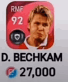 a picture of a man in a red shirt with the name d. beckham on it .