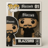 a funko pop of blazzard giving a thumbs up in a box