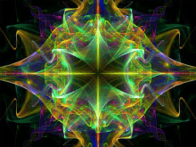 a colorful kaleidoscope with a star in the middle