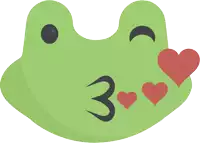 a green frog with hearts and the number 3 on it