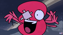 a cartoon drawing of a number three with a bandage on it 's eye