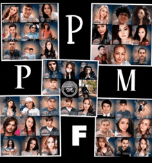 a collage of pictures with the letters pm and f