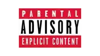 a parental advisory explicit content sign is shown on a white background