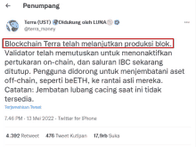 a screenshot of a tweet from terra ( ust )