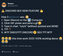 a screenshot of a discord sex new feature