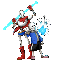 a drawing of papyrus and sans from undertale by laytonsgal