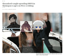 a newspaper article about shoonlord caught spending 600m in shokupan wages