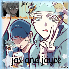 a picture of jax and jayce with a straw in their hand